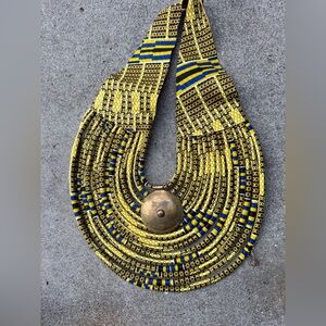 African print layered necklace